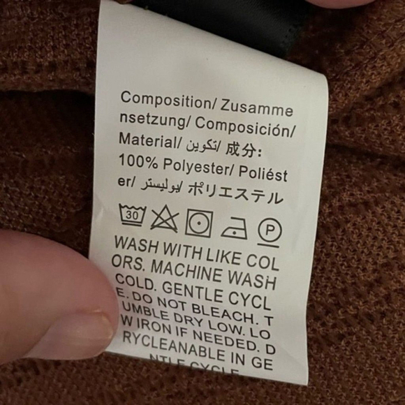 SHEIN Brown Cable Knit Raglan Sleeve Hoodie Small - Picture 9 of 15